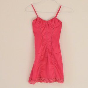 LVL X Y2K Pink Magenta Sexy Satin Corset Bustier Mini Dress | Size XS